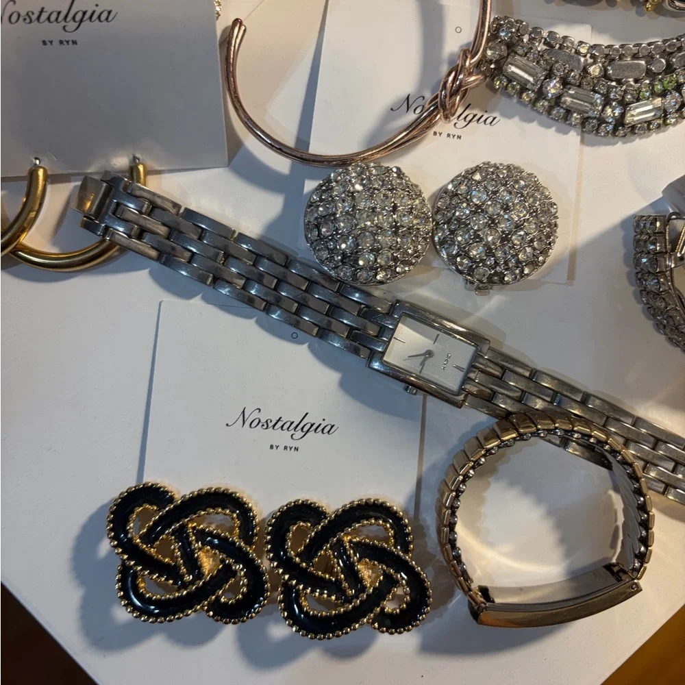 Large Jewelry Lot  Gold and Silver Bracelet Collection - rings watches earrings - Picture 6 of 8